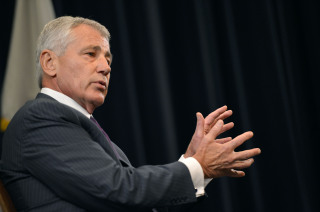 US Secretary of Defense Chuck Hagel delivering a speech at the US Naval War College. (Photo: Wikimedia Commons) 