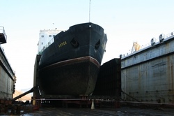 The Lepse at Wharf 3 at Nerpa. (Photo: Nerpa Shipyard) 