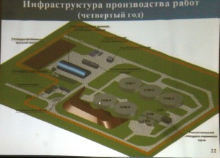 Planned 'excavation' works at the radioactive waste storage facilities of the AECC’s Site 310 during the 4th year of decommissioning. (From the AECC’s presentation at the public hearing in Angarsk, December 5, 2014)
