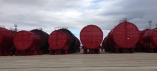 Spent nuclear fuel storage tanks at Andreyeva Bay. (Photo: Andrey Zolotkov/Bellona)